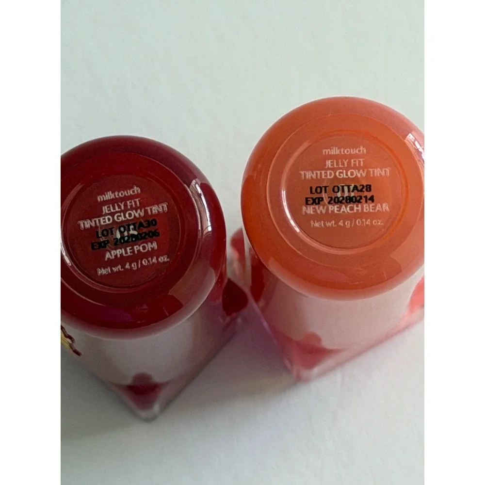 Milk Touch Jelly Fit Tinted Glow Tint Apple Pom‎ & New Peach Bear K-Beauty Duo